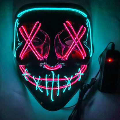 2022 Halloween Mask LED Light Up Mask Scary Mask for Festival Cosplay Halloween Costume Masquerade Parties,Carnival