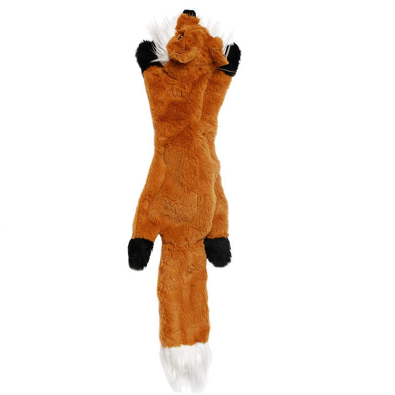 2023 New Cute Plush Toys Squeak Pet Wolf Rabbit Animal Plush Toy Dog Chew Squeaky Whistling Involved Squirrel Dog Toys