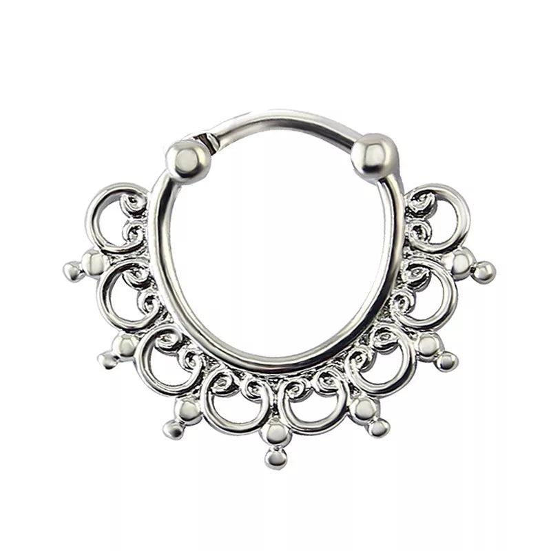 Indian Nose Piercing Septum Clicker Real Clip Rings Piercing Jewelry Septum Tribal Hoop Nose Ring Body Piercing Septo Indiano