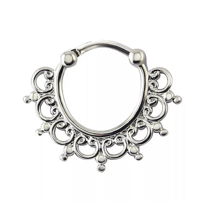Indian Nose Piercing Septum Clicker Real Clip Rings Piercing Jewelry Septum Tribal Hoop Nose Ring Body Piercing Septo Indiano