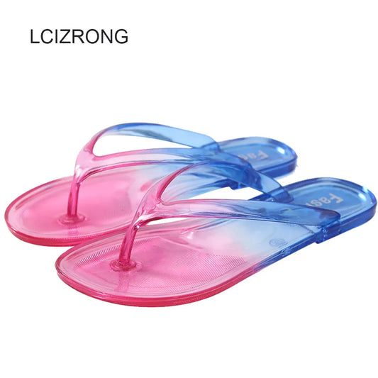 LCIZRONG Cartoon 13 Styles Women Jelly Flip Flops 36-41 Size Beach Flat Slippers Fashion Fruit Transparent Animal Creative Shoes