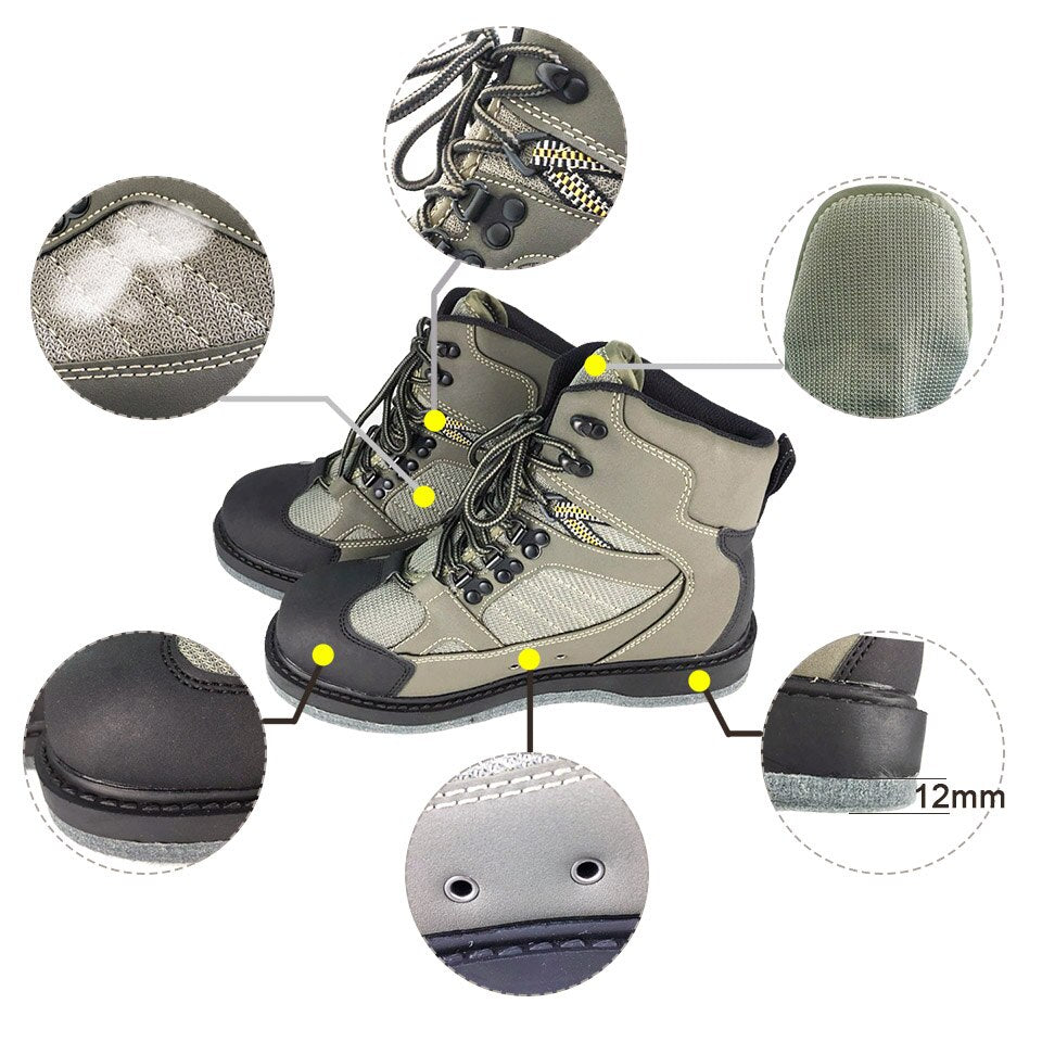 JEERKOOL Fly Fishing Waders Shoes Waders Fishing Wading Shoes & Pants Fishing Boots Aqua Set Rock Sports Waders Felt Sole Hunt
