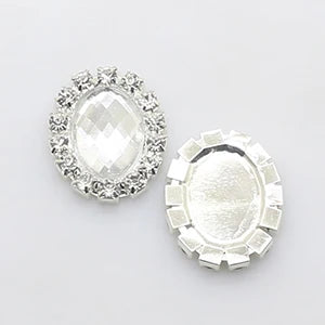 YWXINXI 10Pcs Hot Selling 16*20mm Oval Diy Jewelry Accessories Rhinestone Board Wedding Invitation Clothing Accessories
