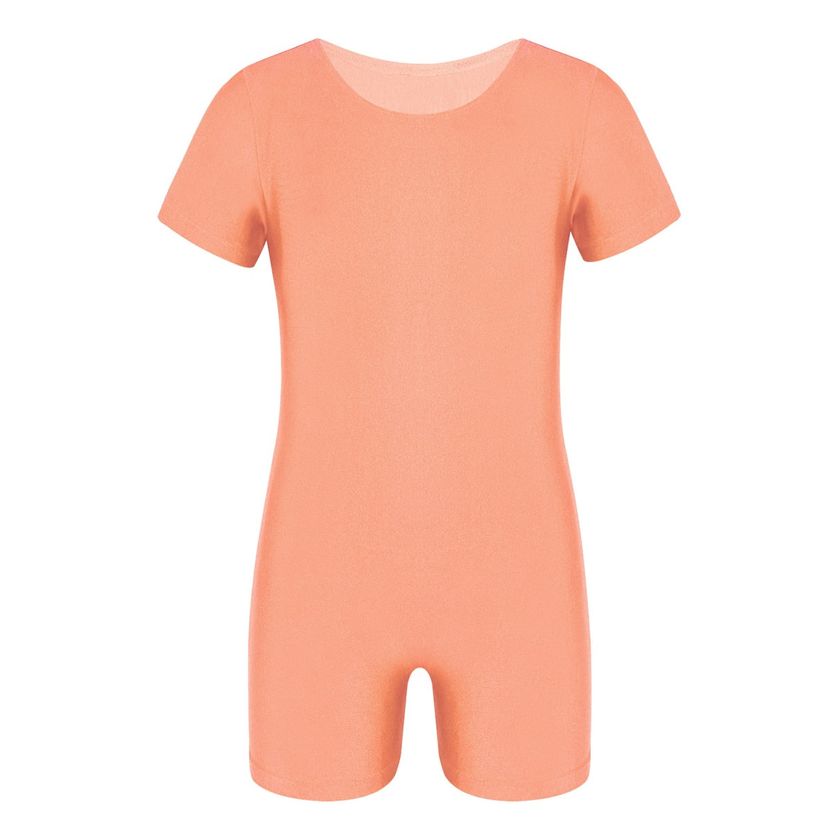 Children Dance Wear Short Sleeves Solid Color Stretchy Ballet Gymnastics