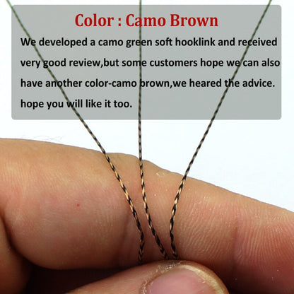 20M Carp Fishing Line 8 Strands Braided Carp Hooklink Camo Brown Soft Hook Link Line 15/25/35lb Carp Rig Wire for Fishing Tackle