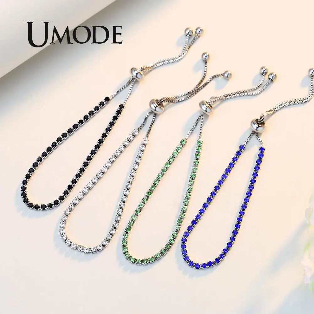 UMODE 4 Colors Cubic Zirconia Tennis Bracelet & Bangles for Women Luxury  Armbanden Voor Vrouwen Bijoux UB0124X