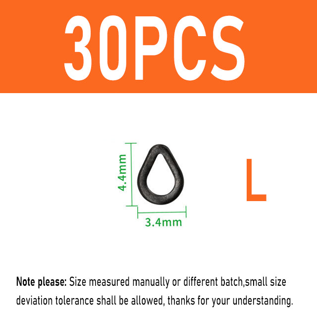 [ 30PCS] Flat Round Matt Black O Ring Carp Fishing Rig Terminal End Tackle Accessory 2mm 2.5mm 3.1mm Tippet Rig Ring