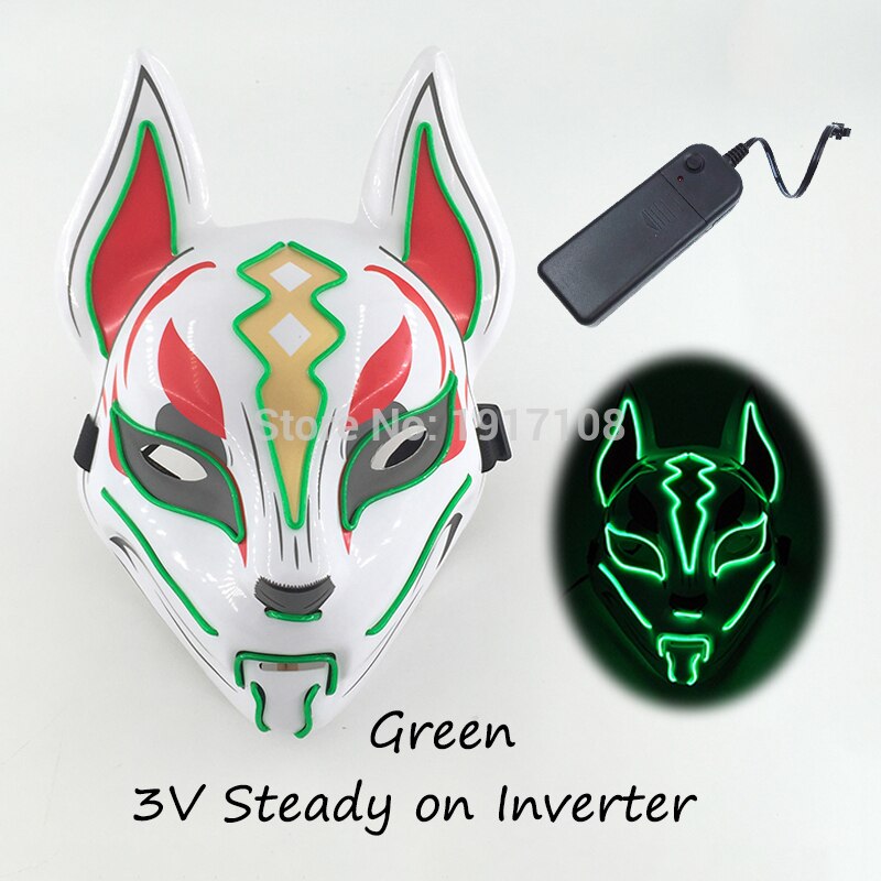 Fashion Halloween Party Mask Light Up Neon LED Mask for Halloween Carnival Party Glowing Anime Mask for Cosplay Decoration