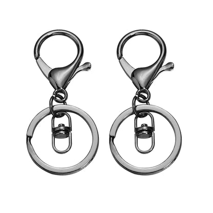 Louleur Key Chain Key Ring Keychain Bronze Rhodium Gold Color 28mm Long Round Split Keyrings DIY Jewelry Making