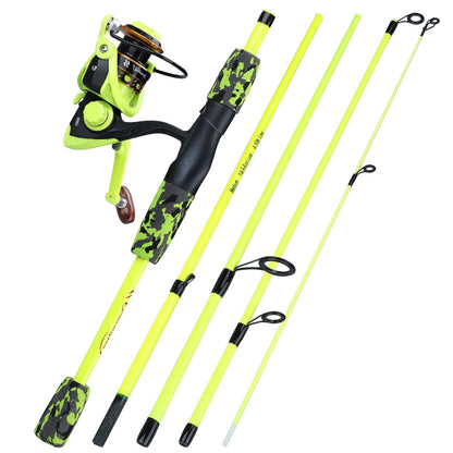 Sougayilang 1.70m Fishing Rod Combo Portable 5 Section Carbon Fiber Fishing Pole and 1000-3000 Spinning Reel Fishing Tackle Set