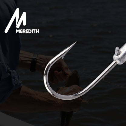 MEREDITH 10PCS Blood Slot Jig Head Tumbler Head Fishing Hook 3.5g 5g 7g 10g 14g for Soft Lure Carbon Steel