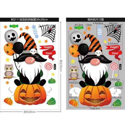 Horror Party Supplies Halloween Window Decoration Halloween Door Wall Decoration Sticker Scary Witch Halloween Home Decor