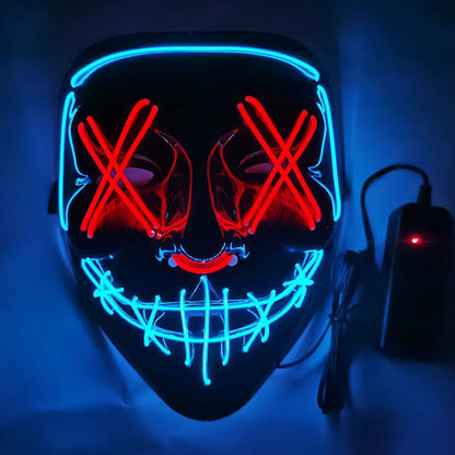 2022 Halloween Mask LED Light Up Mask Scary Mask for Festival Cosplay Halloween Costume Masquerade Parties,Carnival