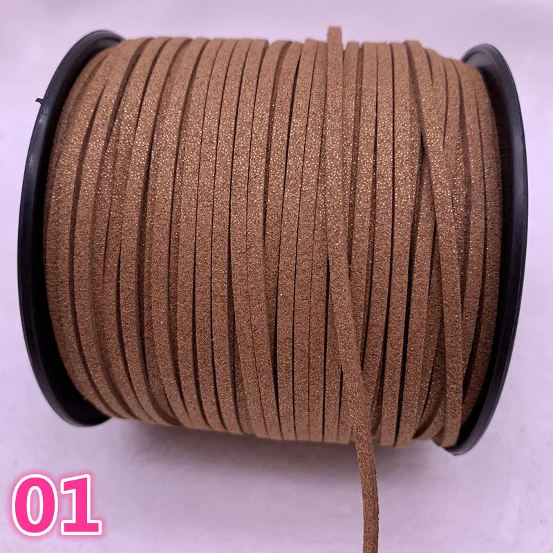 NEW 5yards/Lot 3mm Double Sided Suede Braided Cord Korean Velvet Leather Handmade Beading Bracelet Jewelry String