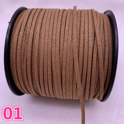 NEW 5yards/Lot 3mm Double Sided Suede Braided Cord Korean Velvet Leather Handmade Beading Bracelet Jewelry String