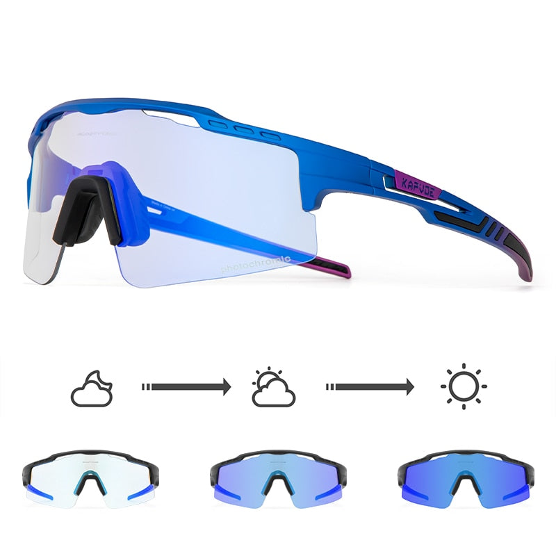 Kapvoe New Photochromic Men Women Sunglasses MTB Road Cycling Glasses Outdoor Sports Glasses UV400 Bicycle Eyewear Bike Goggles