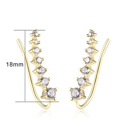 Long Dipper Ear Hook Clip on Earrings for Women Four-Prong Setting Zircon Climbing Ear Cuff Earrings Fashion Jewelry E527