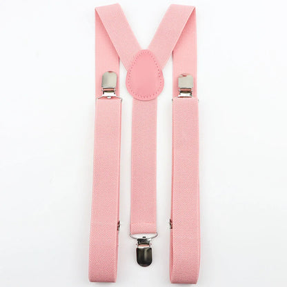 Solid Color Man's Belt Men Women Suspenders Polyester Y-Back Braces Adjustable Elastic