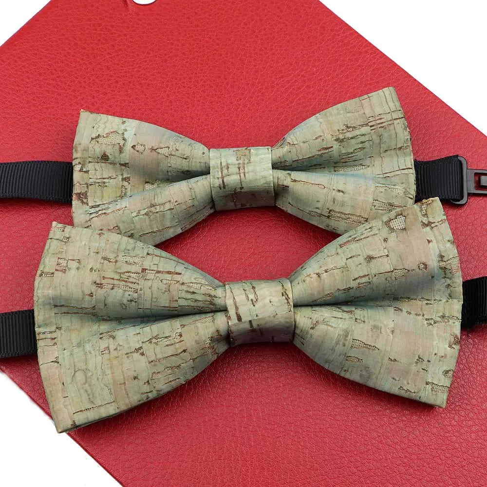Fashion New Cork Wood Parent-Kid Bowtie Sets Fancy Adjustable Butterfly Handmade Bow Tie Wedding Party Neckwear Family Accessory