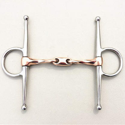 Stainless Steel Full Cheek Bit Twisted Copper Mouthpiece Horse Bit Equipment 12.3cm