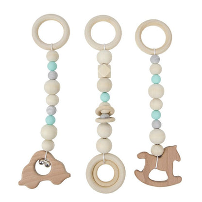 3 Pcs/Set Nordic Baby Gym Frame Game Pendants Sensory Nursery Ring-Pull Toy Wooden Clothes Rack Kids Room Decoration