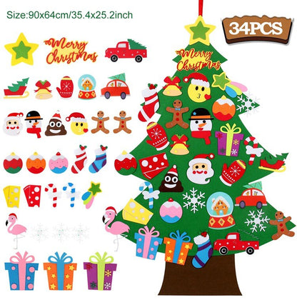 3D DIY Conical Felt Christmas Children Christmas Decor Christmas Ornaments Christmas Decorations for Home New Year Deco Noel