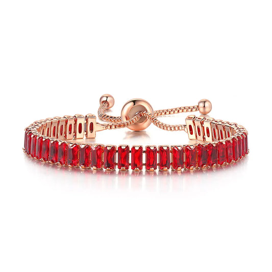 ZHOUYANG Tennis Bracelet for Woman Trendy Simple Adjustable Rose White Gold Color Bracelets Fashion Jewelry DZH009