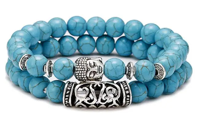 Noter 2pcs/Set Couples Distance Bracelet Men Women Natural Lava Braclet Stone Tiger Eye Brazalete Strand Braslet Pulseira