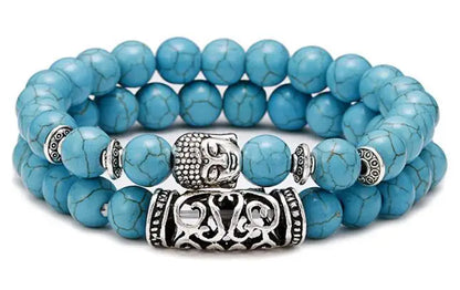 Noter 2pcs/Set Couples Distance Bracelet Men Women Natural Lava Braclet Stone Tiger Eye Brazalete Strand Braslet Pulseira