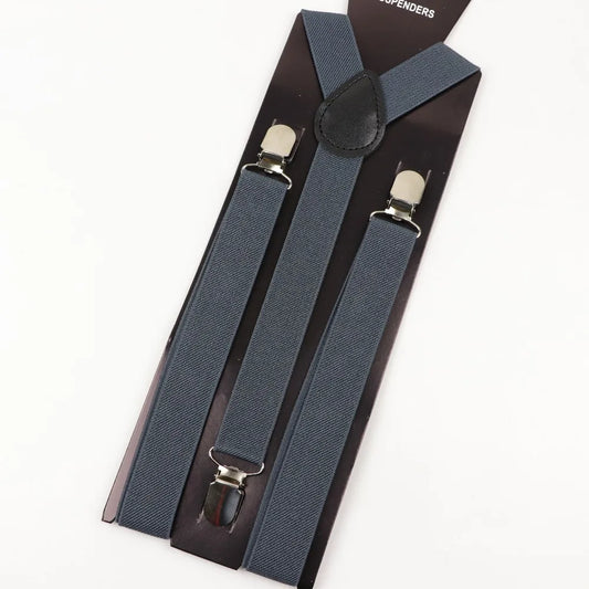 Solid Color Man's Belt Men Women Suspenders Polyester Y-Back Braces Adjustable Elastic