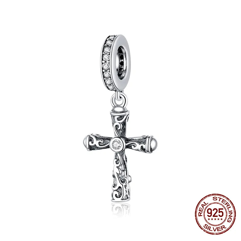 WOSTU 925 Sterling Silver Animal Cat Charm Pendant Heart Family Ladybug Bee Beads Fit Original Bracelet DIY Jewelry for Women