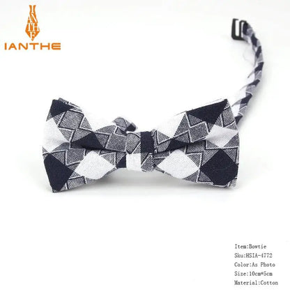 36Colors Brand Plaid Kid Bowtie Cotton Children Bowties Baby Kid Classical Pet Dog Cat Striped Butterfly Child Bow Tie