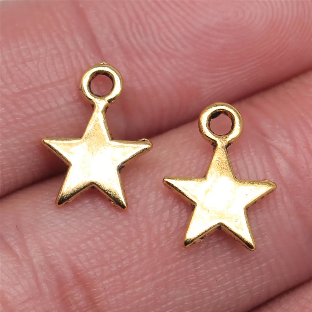 WYSIWYG 40pcs 11x8mm 3 Colors Tiny Star Charm Star Pendant for Jewelry Making