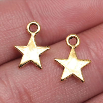 WYSIWYG 40pcs 11x8mm 3 Colors Tiny Star Charm Star Pendant for Jewelry Making