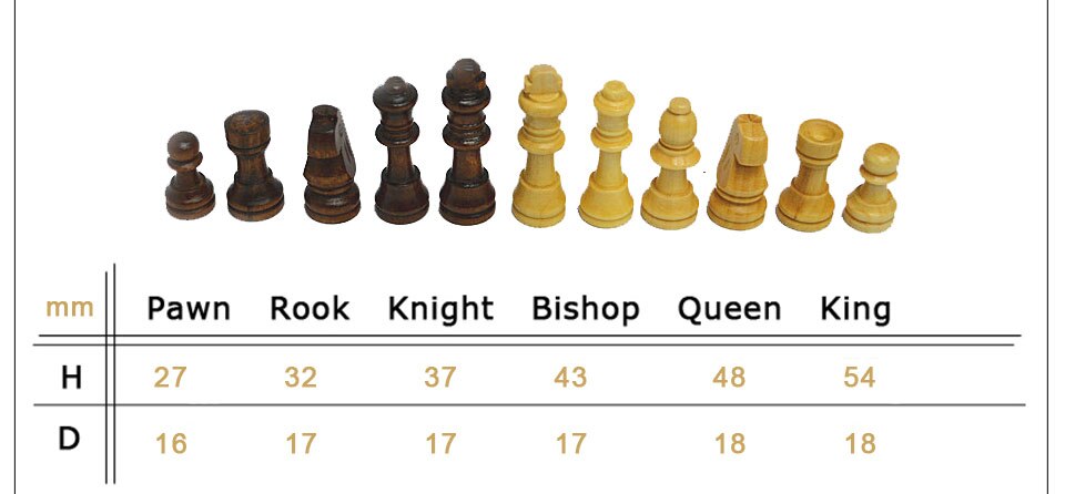 32 Medieval Plastic Chess Pieces Set King Height 64 & 75 & 95 Mm Chess Game Standard Chessmen for International Competition IA13