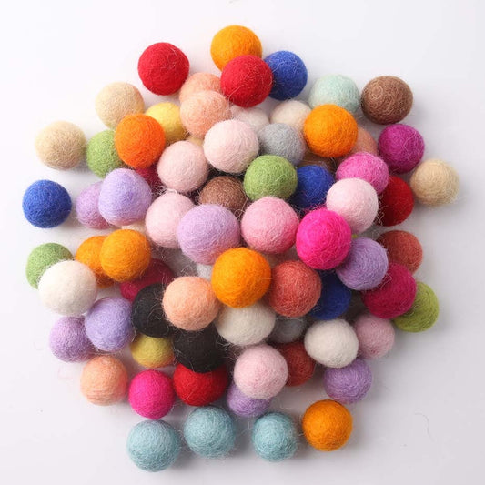 Nepal Wool Ball 100PC 2cm Multicolour Felt Balls Christmas Decor Baby Room DIY Rattle Handmade Crafts Baby Accessories