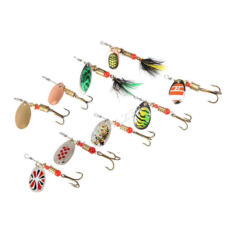 10pcs/Lot LUSHAZER Fishing Spoon Lures Spinner Bait 2.5-4g Fishing Wobbler Metal Baits Spinnerbait Isca Artificial With Box