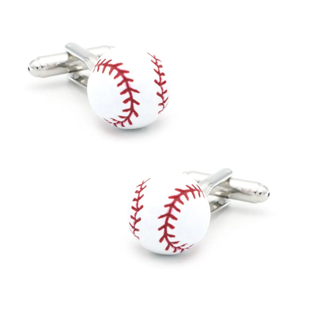 Men's Cufflinks Sport Series Rugby Golf Football Tennis Design Cuff Links for Men Copper Quality