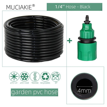 10/20/25/40 Meter 4/7mm Garden Water Hose With Quick Connector Micro Drip Misting Irrigation Tubing Pipe PVC Hose 1/4'' New Hose