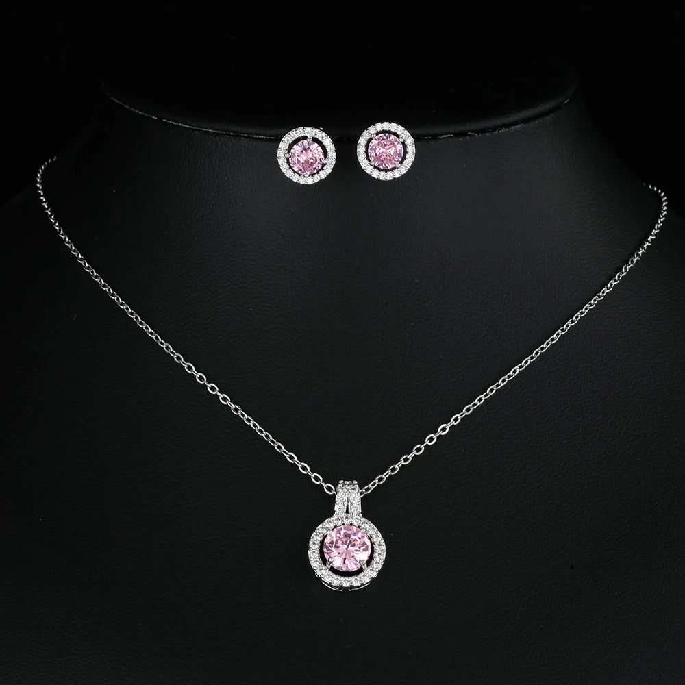 Nigerian Water Drop Cubic Zirconia Wedding Jewelry Sets Inlay Luxury Crystal Bridal Jewelry Set for Bridesmaids AS099
