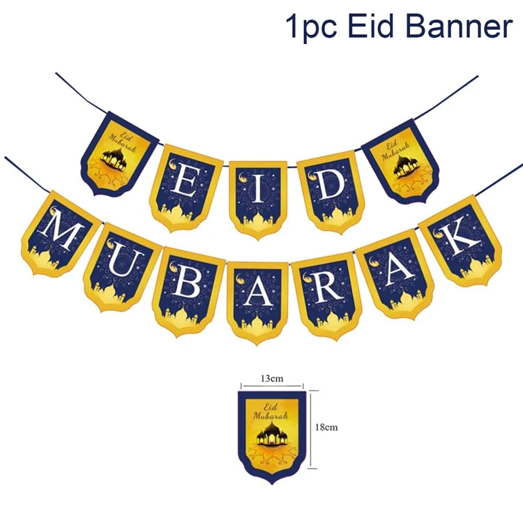 Eid Mubarak Banner Balloons Ramadan Kareem Islamic Muslim Party Decor Ramadan Decoration for Home 2024 Adha Aid Mubarak