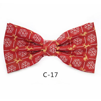 JEMYGINS Christmas Bow Ties for Mens Shirt  Snowflake Christmas Tree Pattern Men Silk Bow Tie  Christmas