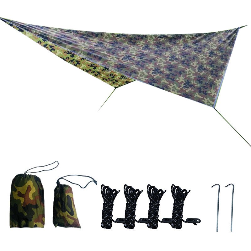 Rhombus Waterproof Tarp Tent Shade Outdoor Camping Hammock Rain Fly UV Garden Awning Canopy Sunshade Ultralight 360x290cm