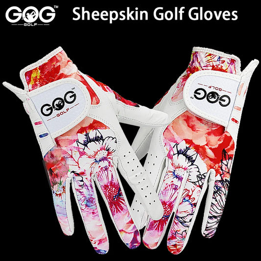GOLF GLOVES 1 Pair GOG SHEEPSKIN Leather + Lycra Brand New Left / Right Hand for Women Lady Sports Glove