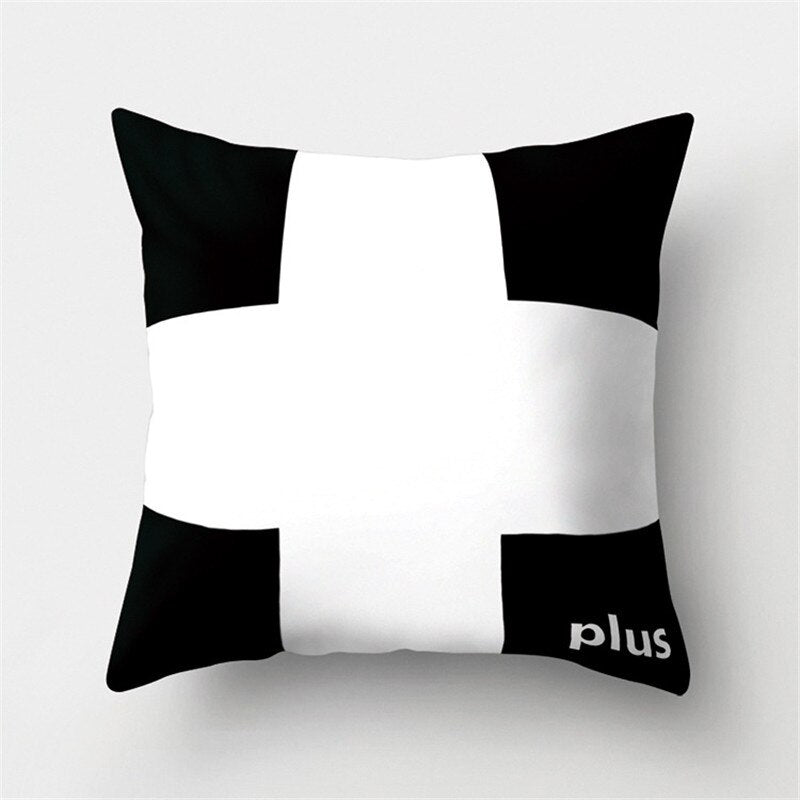 45x45cm Black White Geometric Cushion Cover Car Pillowcase Sofa Cushions Decorative Pillowcover Home Decor Pillow Cases