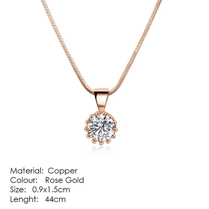ZHOUYANG Pendant Necklaces Jewelry for Women Rose Gold Color Chain Jewellery Heart Necklace Cubic Zirconia N388