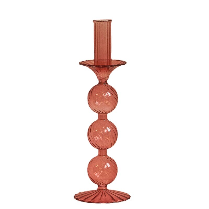 Red Glass Candle Holders Taper Candle Stand Christmas Candle Holder Candlestick Holder Christmas Decor Green Glass