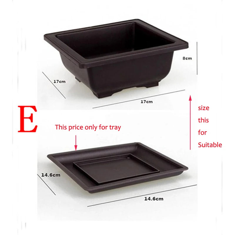Imitation Tray for Imitation Plastic Rectangle Flower Pots Tray Suitable S & M & L Imitation Purple Sand Balcony Flower Pots 1p
