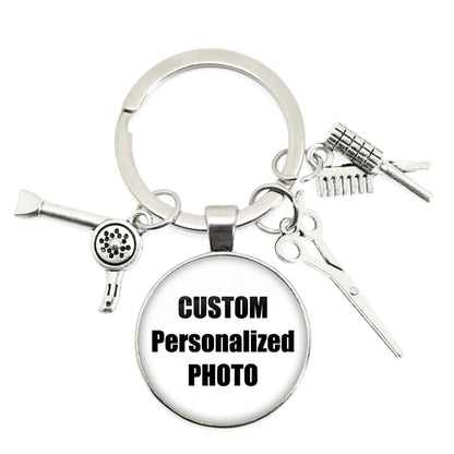 Personalized Custom Keychain Photo Mum Dad Baby Children Grandpa Parents Custom Designed Photo for Family Anniversary