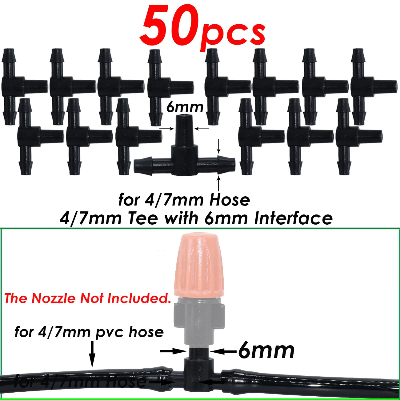 50-200pcs Durable 1/4'' C-Type Hook Fixed Stem Support Holder Stakes for 4/7mm Hose Flowerpot Drip Irrigation Fitting Greenhouse